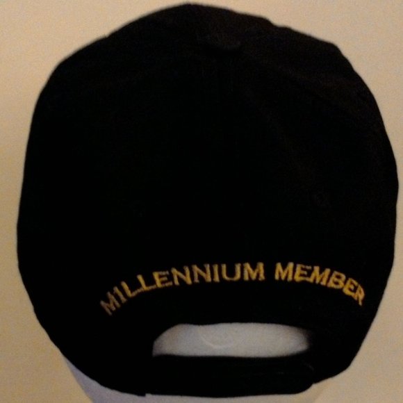 NRA black baseball cap with gold trim on bill - Picture 2 of 2